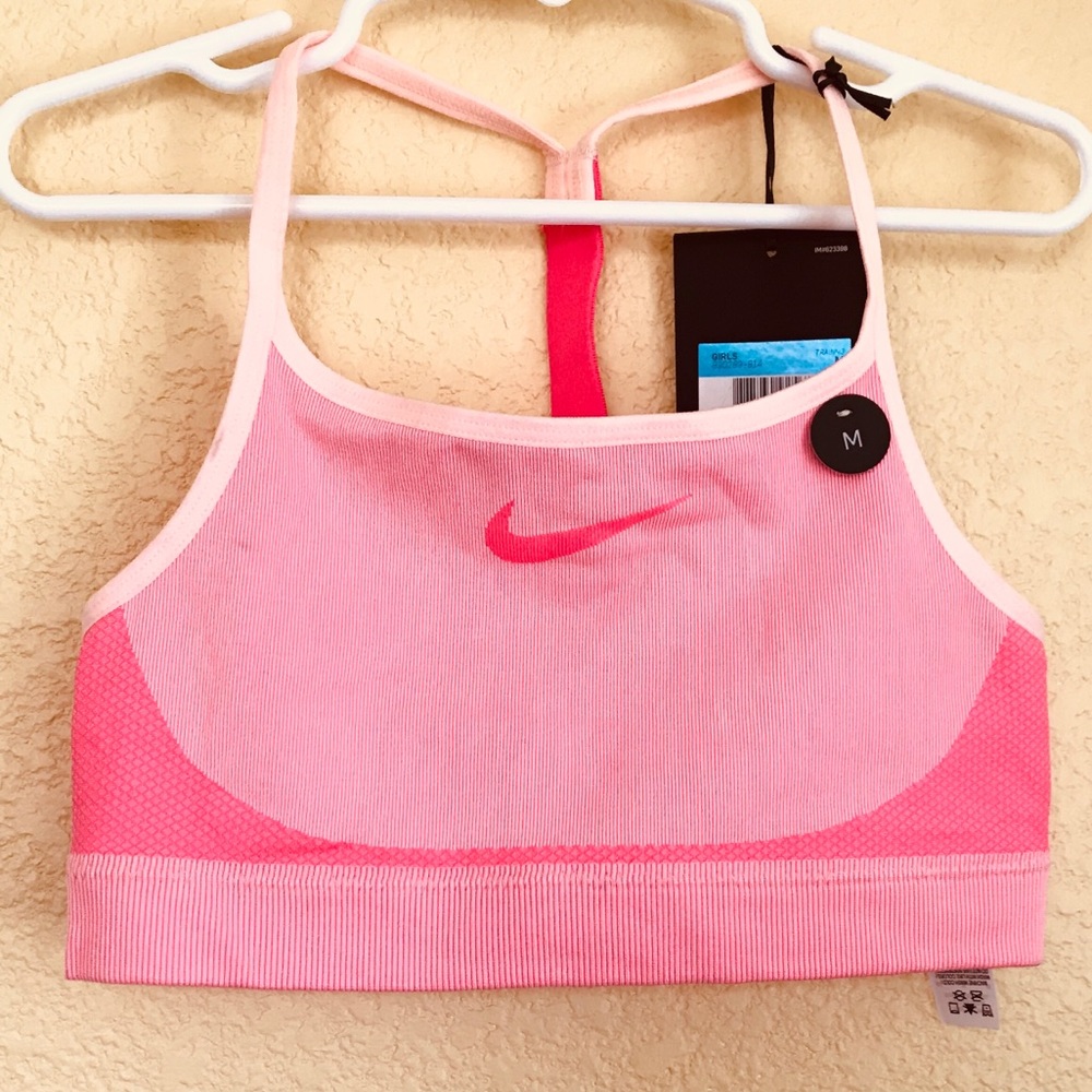 Girls neon pink athletic training bra